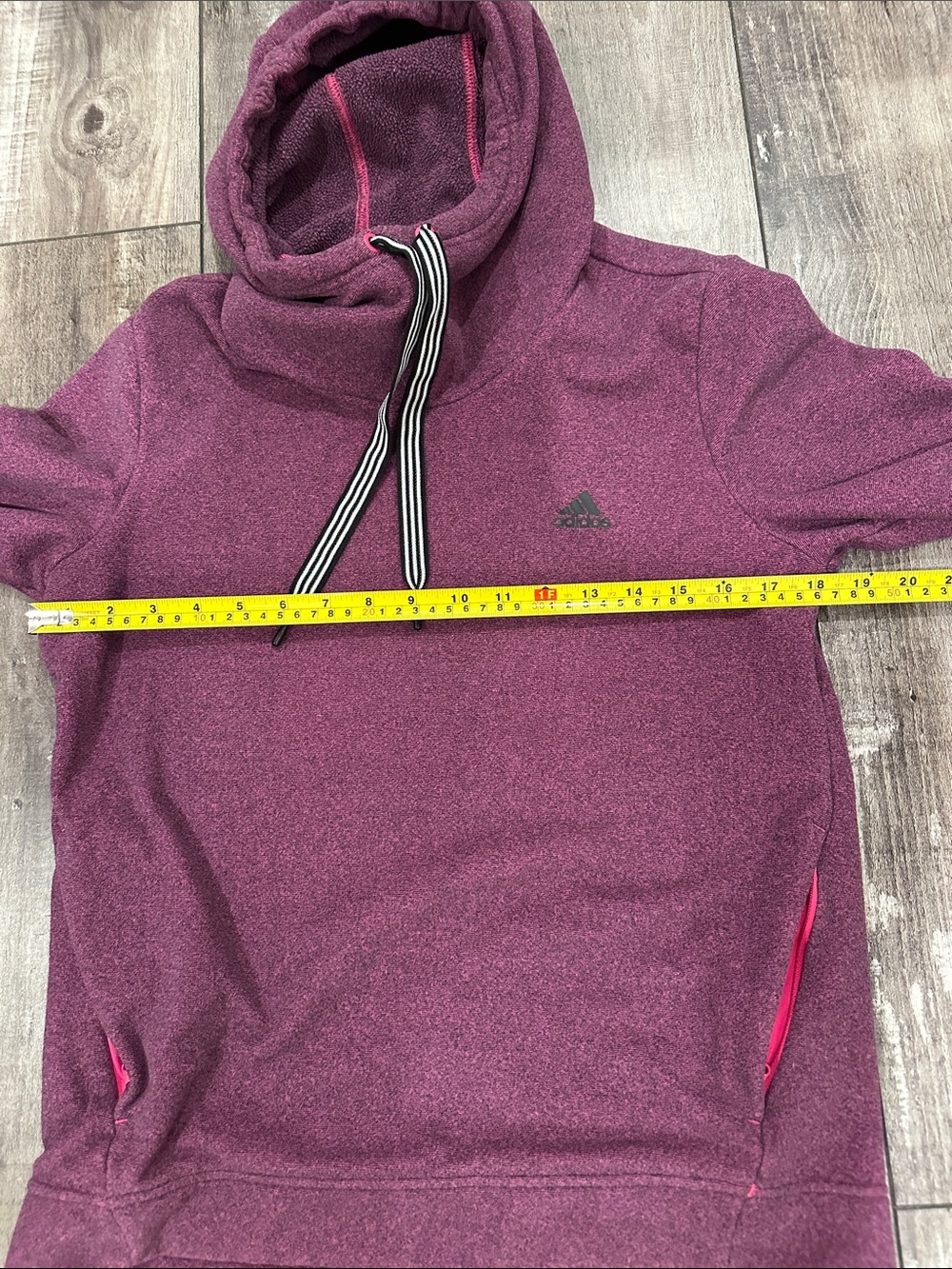 adidas Purple Pullover Hoodie with Pink Accents